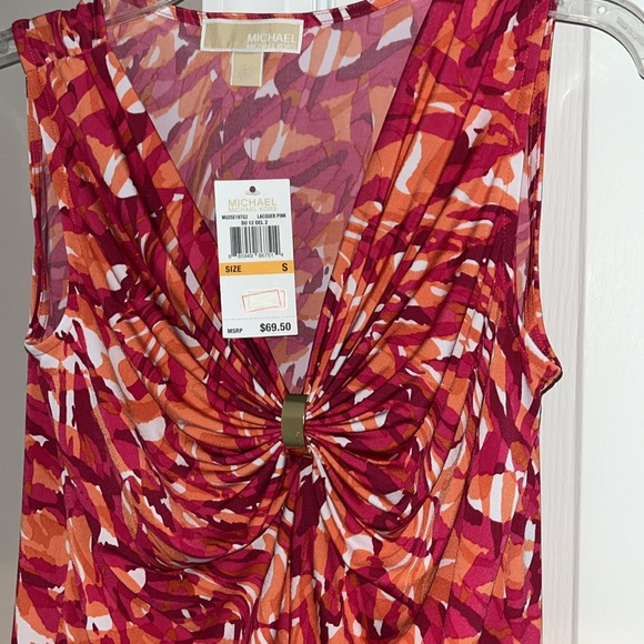 NWT Michael kors Small top pink watercolor top - Picture 3 of 5